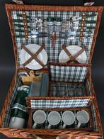 Picknickmand - wicker, keramiek, plastic, stof, stainless