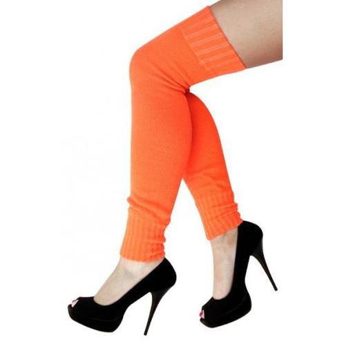 Fel oranje beenwarmers dames - Beenwarmers, Hobby en Vrije tijd, Feestartikelen, Ophalen of Verzenden