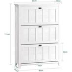 2dekans | Sobuy schoenenkast - Vintage Wit - -, Huis en Inrichting, Ophalen of Verzenden, Zo goed als nieuw