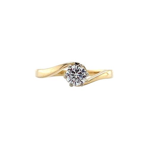 Gouden slagring met diamant 14 karaat, Sieraden, Tassen en Uiterlijk, Ringen, Wit, Zo goed als nieuw, Goud, Verzenden