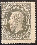 België 1875 - Beeltenis Leopold II 50c Grijs - OBP/COB 35, Postzegels en Munten, Postzegels | Europa | België, Gestempeld