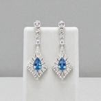 Zonder minimumprijs - Oorbellen Verguld Saffier - Topaas -, Nieuw