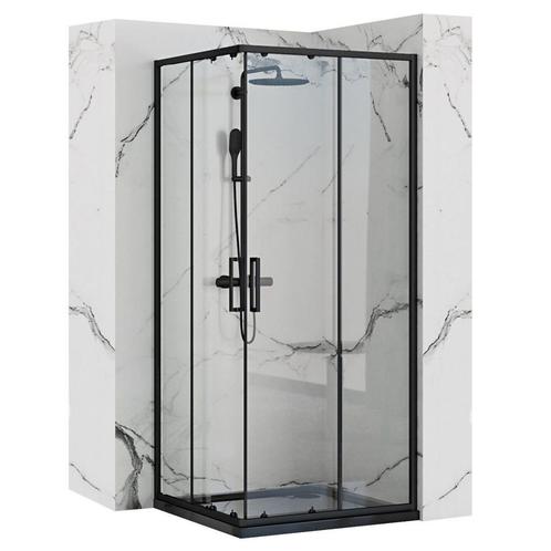 REA Douchecabine - Schuifdeuren - Mat Zwart - Veiligheids..., Doe-het-zelf en Verbouw, Sanitair, Nieuw, Ophalen of Verzenden