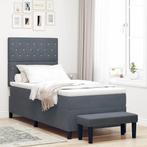 vidaXL Boxspring bed met matras Donkergrijs 100 x 200 cm, Verzenden, Nieuw, Grijs, Stof