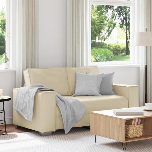 vidaXL Loveseat 120 cm kunstleer crèmekleurig, Huis en Inrichting, Banken | Bankstellen, Nieuw, Stof, Verzenden