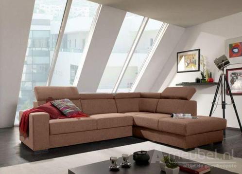 Hoekbank Raalte - hoekbanken - Bruin, Huis en Inrichting, Banken | Sofa's en Chaises Longues, Nieuw, Stof
