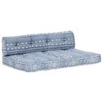 vidaXL Bankkussen pallet stof patchwork indigo, Huis en Inrichting, Woonaccessoires | Kussens, Verzenden, Nieuw, Blauw