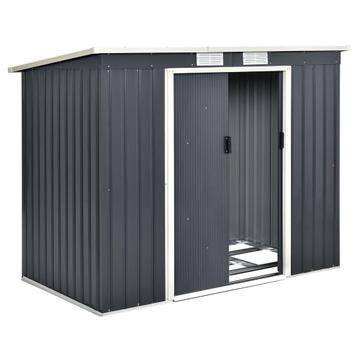 Metalen tuinhuis M - 213 × 130 × 173 cm - Grijs beschikbaar voor biedingen