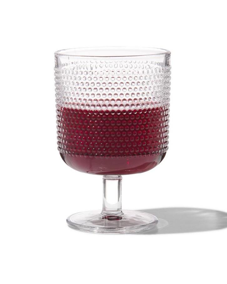 HEMA Wijnglas Bergen bolletjes reliëf 250ml, Verzamelen, Glas en Borrelglaasjes, Nieuw, Verzenden