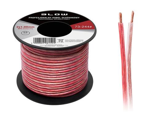 OFC luidsprekerkabel 2 x 1.00 mm transparant/rood op rol 25, Doe-het-zelf en Verbouw, Overige Doe-het-zelf en Verbouw, Nieuw, Ophalen of Verzenden
