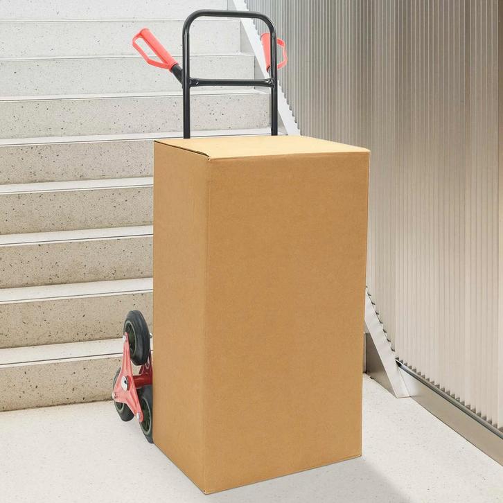 vidaXL Handtrolley Zwart en Rood 64,5 x 49,5 x 114 cm Staal, Doe-het-zelf en Verbouw, Gereedschap | Overige machines, Nieuw, Verzenden