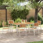 vidaXL 7-delige eetset voor in de tuin van massief, Verzenden, Nieuw