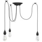 vidaXL Hanglamp met 3 lamphouders E27 metaal zwart, Verzenden, Nieuw
