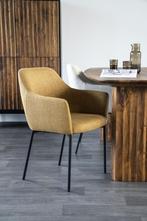 Stoel Eleonora PAUL Mosterd *NIEUW* Eetkamerstoel, Overige kleuren, Nieuw, Ophalen of Verzenden, Stof