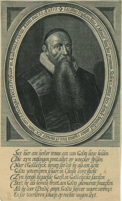 Portrait of Jacobus Trigland, Antiek en Kunst, Kunst | Etsen en Gravures
