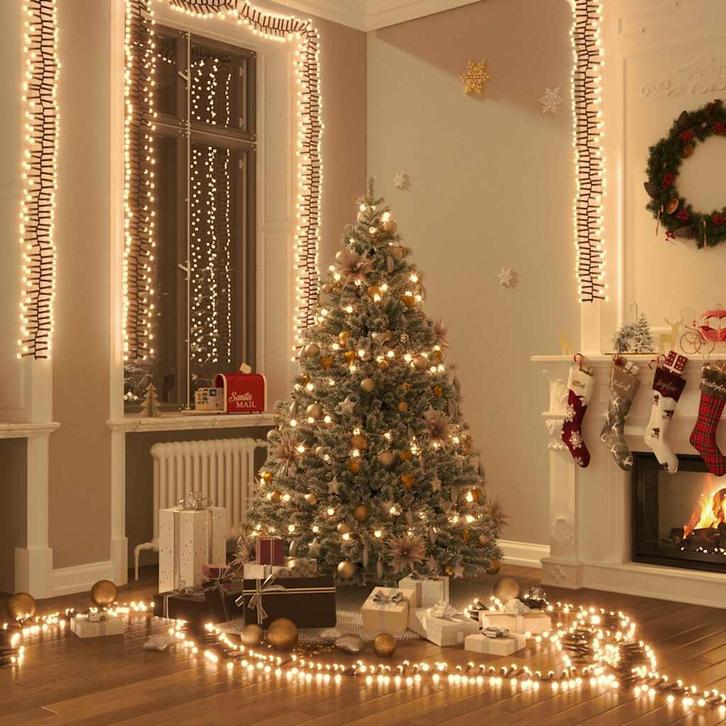 vidaXL Lichtslinger cluster met 2000 LEDs warmwit 17 m PVC, Diversen, Kerst, Nieuw, Verzenden