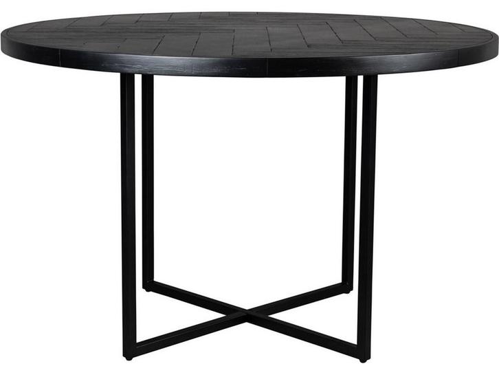 Dutchbone Class - Eettafel Rond 120 cm - Visgraat tafelblad, Huis en Inrichting, Overige Huis en Inrichting, Nieuw, Verzenden