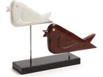 LaForma Intra - Houten vogels standaard - Bruin en wit - 45, Verzenden, Nieuw