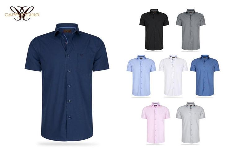 2dekans | Cappucino Overhemd - Lichtblauw - Maat S, Kleding | Heren, Overhemden, Zo goed als nieuw, Ophalen of Verzenden