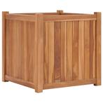vidaXL Plantenbak verhoogd 50x50x50 cm massief teakhout, Verzenden, Minder dan 60 cm, Nieuw, Hout
