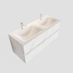 Badmeubel AQS Valencia Carrara Mat 120 cm met Twee Lades, Doe-het-zelf en Verbouw, Sanitair, Nieuw, Ophalen of Verzenden