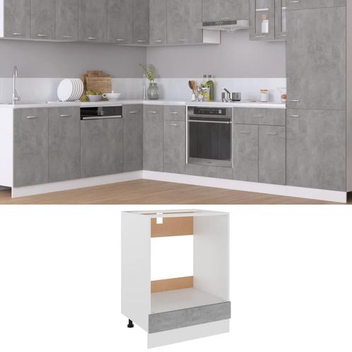 vidaXL Ovenkast Lyon 60x46x81,5 cm bewerkt hout betongrijs, Huis en Inrichting, Keuken | Keukenelementen, Grijs, Nieuw, Verzenden