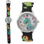 Fako® - Kinderhorloge - 3D - Dinosaurus - Zwart, Sieraden, Tassen en Uiterlijk, Horloges | Kinderen, Verzenden, Nieuw