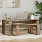 vidaXL Koffietafel Set 2 pcs Artisan Eiken Bewerkt hout, Verzenden, Nieuw, 50 tot 100 cm, Minder dan 50 cm