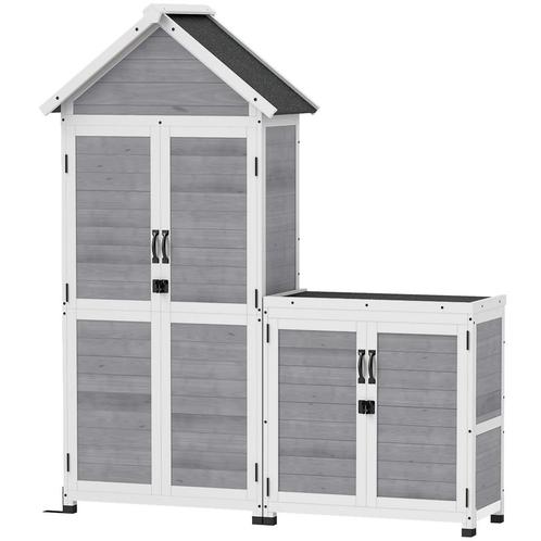 TRUUSK 2 In 1 Tuinkast Hout, Gereedschapsschuur Met Opslagka, Tuin en Terras, Bergingen en Tuinkasten, Nieuw, Verzenden