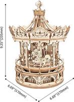 Robotime Romantic Carousel Houten Modelbouw Muziekdoos DIY, Hobby en Vrije tijd, Verzenden, Nieuw