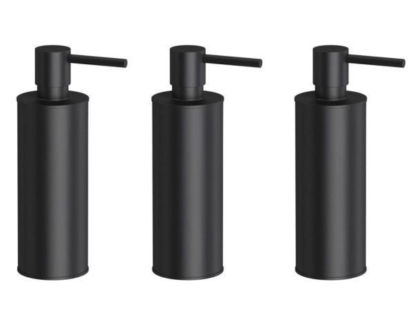 Veiling - 3x Novio zeepdispenser staand 150ml Umea mat zwart, Huis en Inrichting, Badkamer | Badtextiel en Accessoires