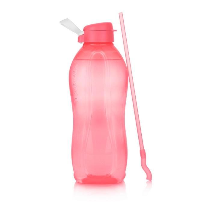 Tupperware Waterfles (Eco) Plus 2 l met Rietje Roze, Huis en Inrichting, Keuken | Tupperware, Nieuw