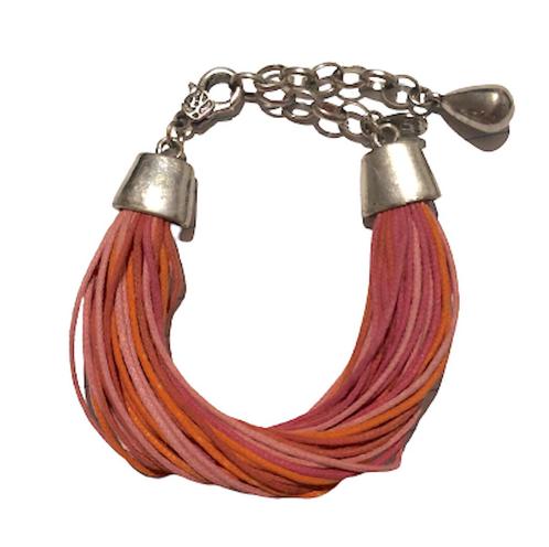 Armband - Roze, zilverkleurig - Ibiza stijl - 17+5 Centimete, Sieraden, Tassen en Uiterlijk, Armbanden, Overige kleuren, Nieuw