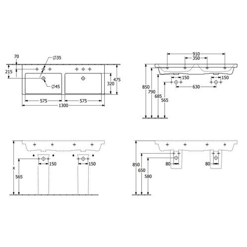 Wastafel Villeroy & Boch Subway 3.0 Dubbele Wasbak, Doe-het-zelf en Verbouw, Sanitair, Ophalen of Verzenden