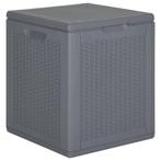 vidaXL Tuinbox 90 L PP rattan grijs, Verzenden, Nieuw
