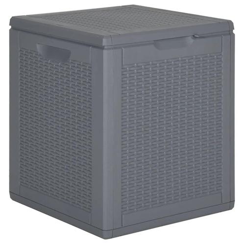 vidaXL Tuinbox 90 L PP rattan grijs, Tuin en Terras, Overige Tuin en Terras, Nieuw, Verzenden