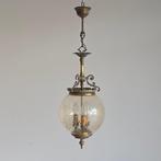 Plafondlamp - sfera incisa - Glas, Messing - decori a volute, Antiek en Kunst