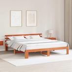 vidaXL Bedframe met hoofdeinde Bruin 200 x 200 cm Massief, Verzenden, Nieuw, Bruin, Hout