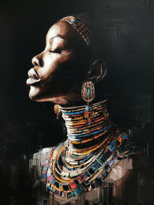 Canvas Fit - Alberto Ricardo - Reina de la Luz Interna, Antiek en Kunst, Kunst | Niet-Westerse kunst