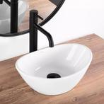 REA Compacte ovale waskom - wit keramiek - 365x245 mm - m..., Ophalen of Verzenden, Nieuw