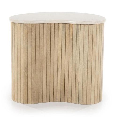 *WOONWINKEL* Eleonora Kira Bijzettafel Met Beige Marmer Blad, Huis en Inrichting, Tafels | Bijzettafels, Nieuw, Verzenden
