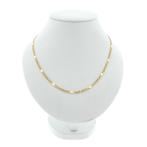 Gouden gesloten Figaro schakel ketting | 50 cm, Sieraden, Tassen en Uiterlijk, Kettingen, Ophalen of Verzenden, Gebruikt, Overige kleuren