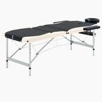 vidaXL Massagetafel inklapbaar 3 zones aluminium zwart en, Sport en Fitness, Massageproducten, Verzenden, Nieuw