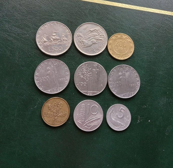 Italia - Città del Vaticano 599/200/100/20/10/5 Lira 1954 -, Postzegels en Munten, Munten | Europa | Niet-Euromunten