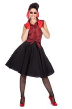 Rock N Roll 50S Jurk Zwart Rood Dames, Nieuw, Verzenden