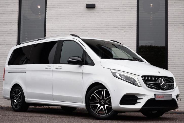Mercedes-Benz V-Klasse 220d / BPM VRIJ / Lang / AMG / DC / 2, Auto's, Bestelauto's, Onderhoudsboekje, Lease, Zwart, Automaat, Wit