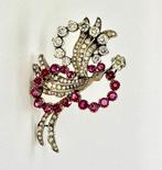 Broche - 18 karaat Geel goud, Witgoud - vintage jaren 40, Sieraden, Tassen en Uiterlijk, Antieke sieraden