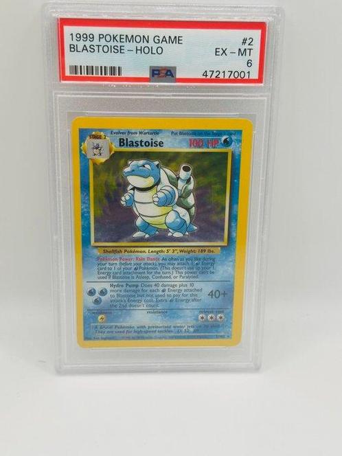 Pokémon - 1 Graded card - Blastoise, Blastoise base - PSA 6, Hobby en Vrije tijd, Verzamelkaartspellen | Pokémon