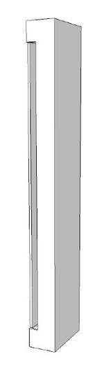 Element voor kast zijkant rechts glossy wit R-PR-001-D, Nieuw in verpakking