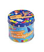 Snoepblik Zwemdiploma 9cm, Verzenden, Nieuw